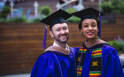 Stern students pose for graduation